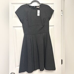 Brooks Brothers, Flocked Micro Polka Dot A-Line Dress, Size 4, NWT